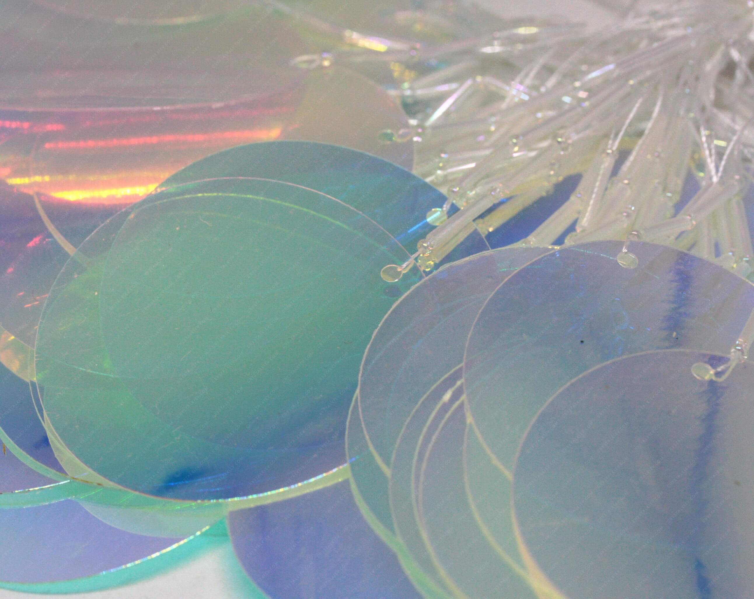 Пучки стекляруса Crystal AB + Transparent AB пайетка 5 см