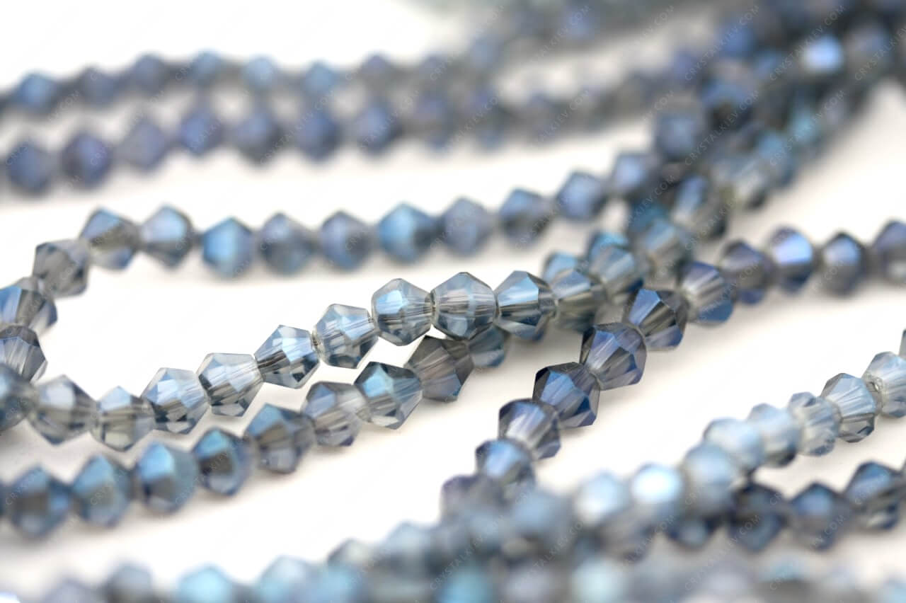 Намистина Біконуси Crystal Sapphire AB