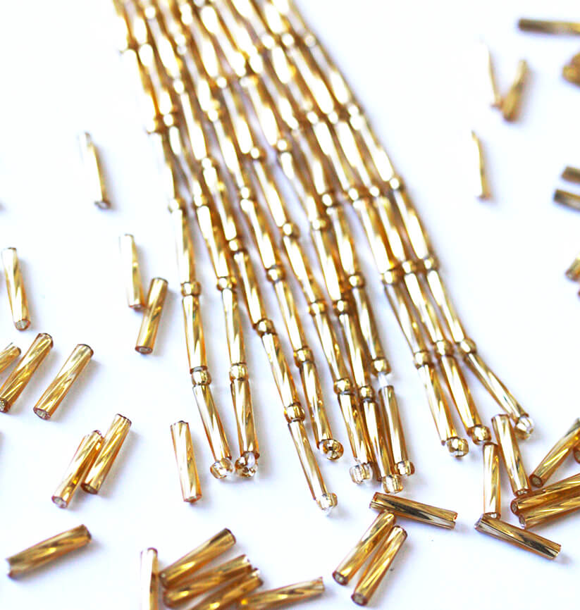 Пучки стекляруса Lt. Gold 6mm прямий