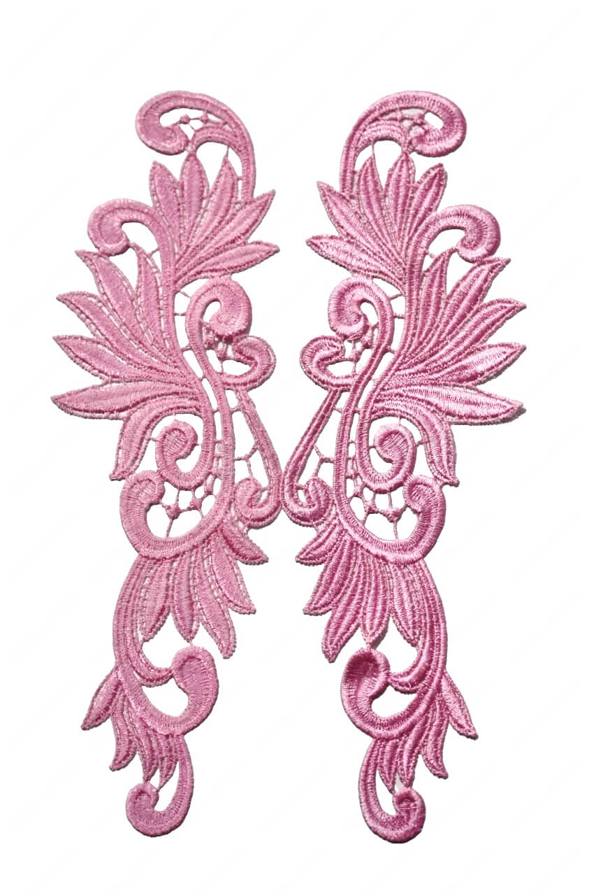 Мереживний лейс Lt Rose Pink 29х9см №60