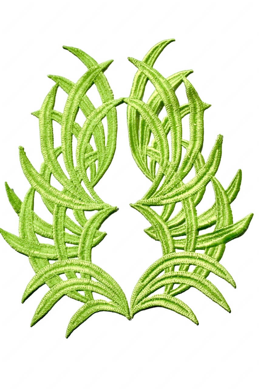 Мереживний лейс(2шт) Green Neon 23х10см №54