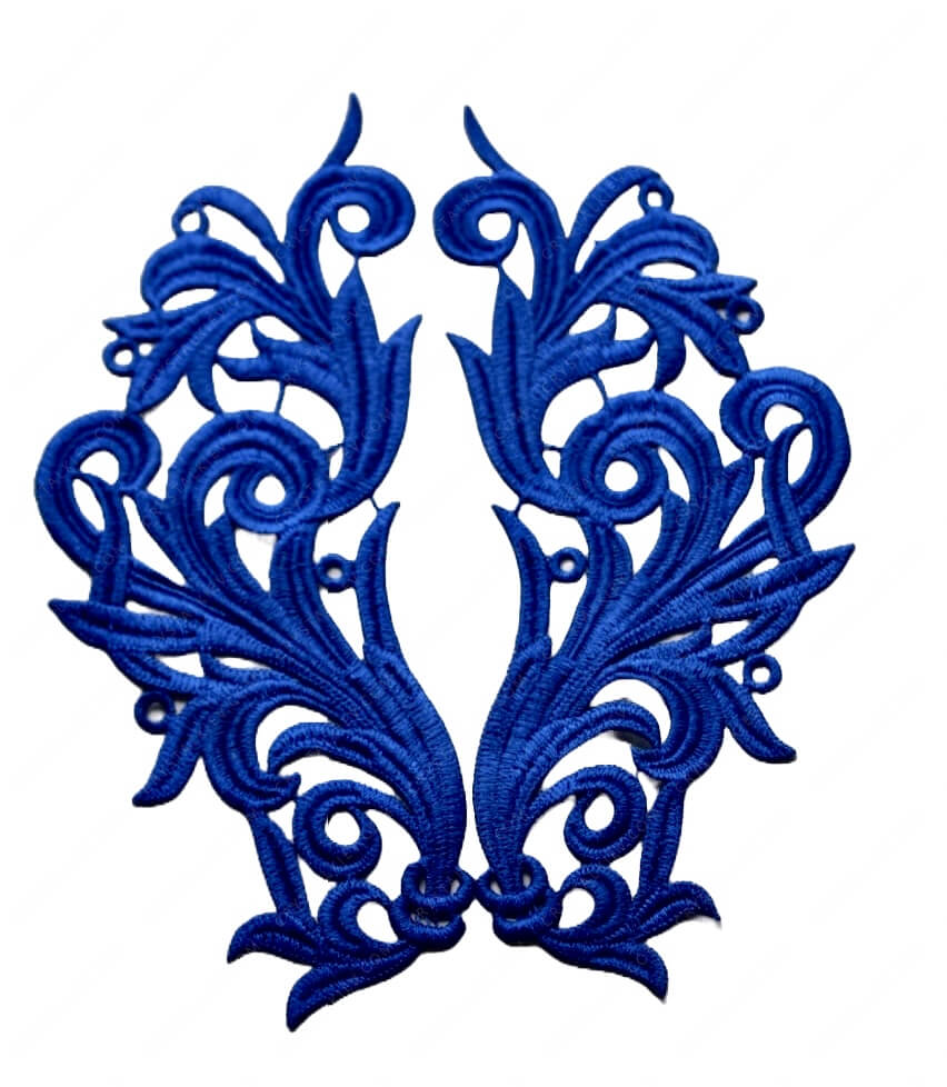 Мереживний лейс(2 шт) Dark Blue 22х9см №80