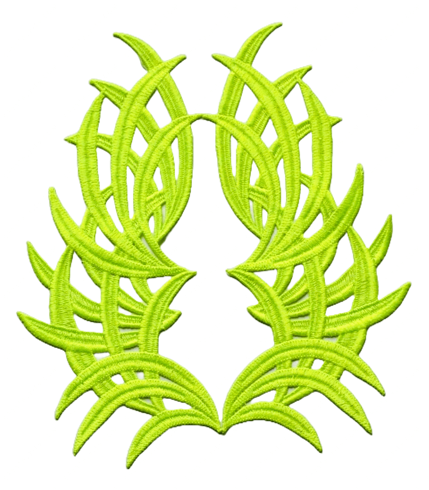 Мереживний лейс (2шт) Neon yellow-green 23х10см №45