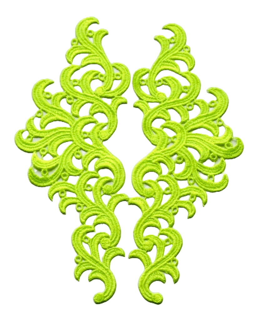 Мереживний лейс Neon yellow-green 21х9см №44