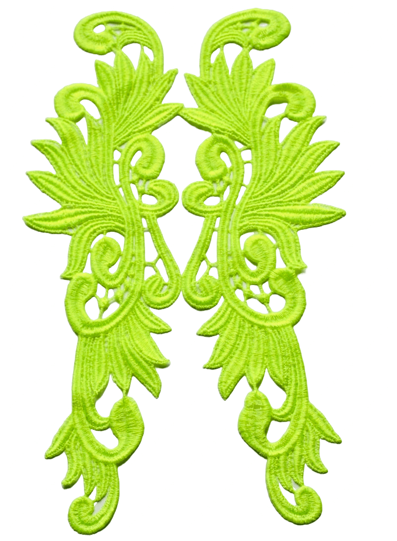 Мереживний лейс Neon yellow-green 30х9см №40
