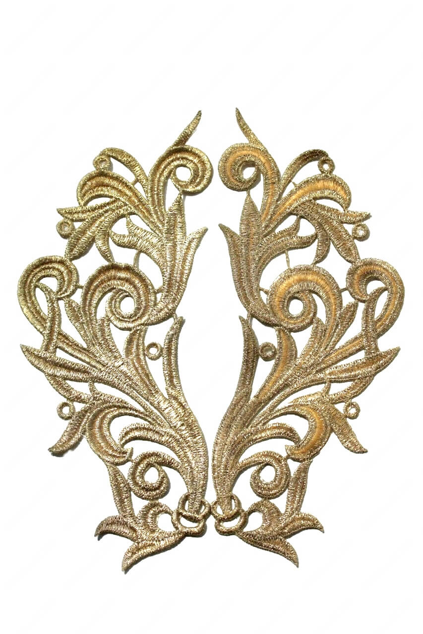 Мереживний лейс (2шт) Gold 22х9см