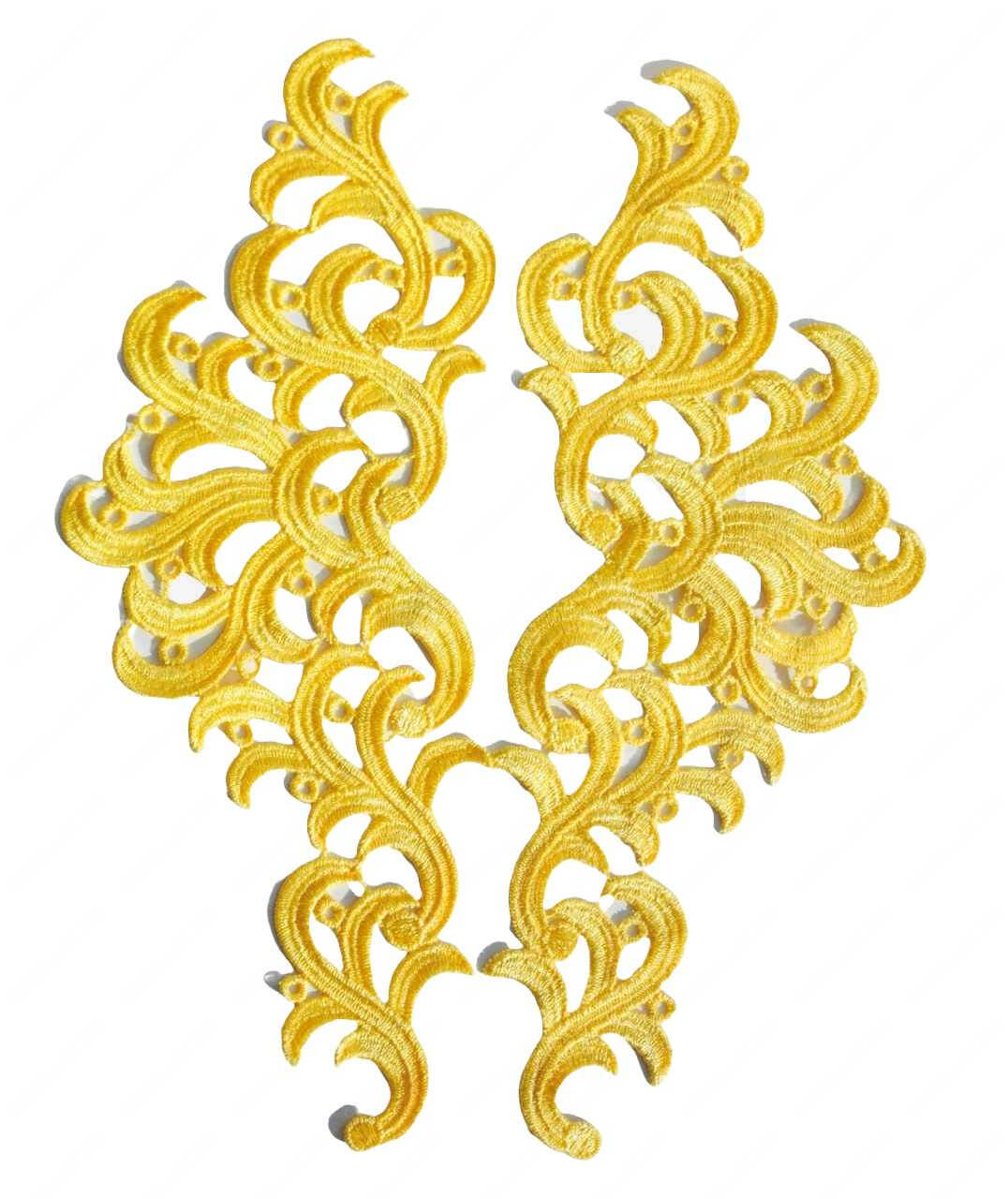 Мереживний лейс (2шт) Yellow 26х9.5см №49
