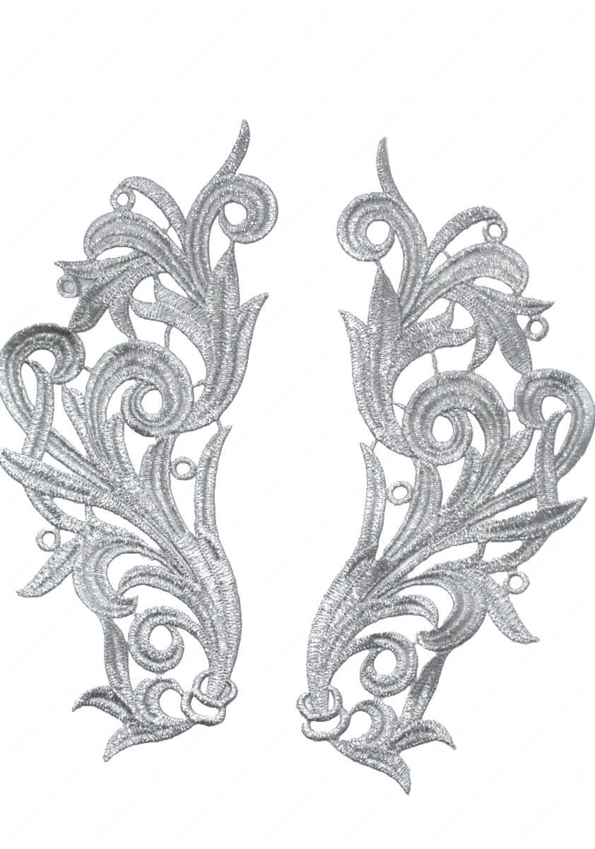 Мереживний лейс (2шт), Silver 22х10см №31